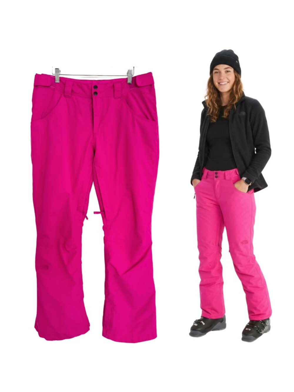 The North Face Snow Pants Women Large Farrows Insulated Hot Pink Fuschia Ski